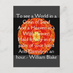 William Blake "World in a Grain of Sand", citat Vykort