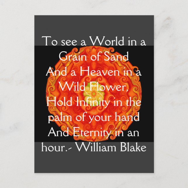 William Blake "World in a Grain of Sand", citat Vykort (Framsida)