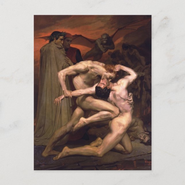 William Bouguereau- Dante och Virgil i helvete Vykort (Framsida)