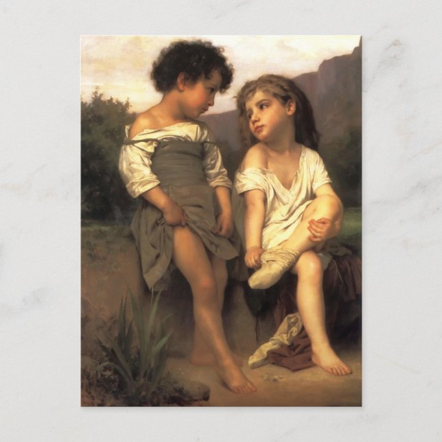 William Bouguereau- Vid Kant vid Brook Vykort (Framsida)