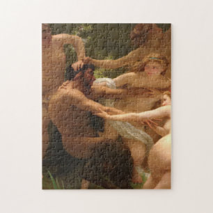 William Bouquereau - Nymphs och Satyr 1873 Pussel