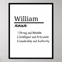 William, Boy Personlig Namn Definition Poster
