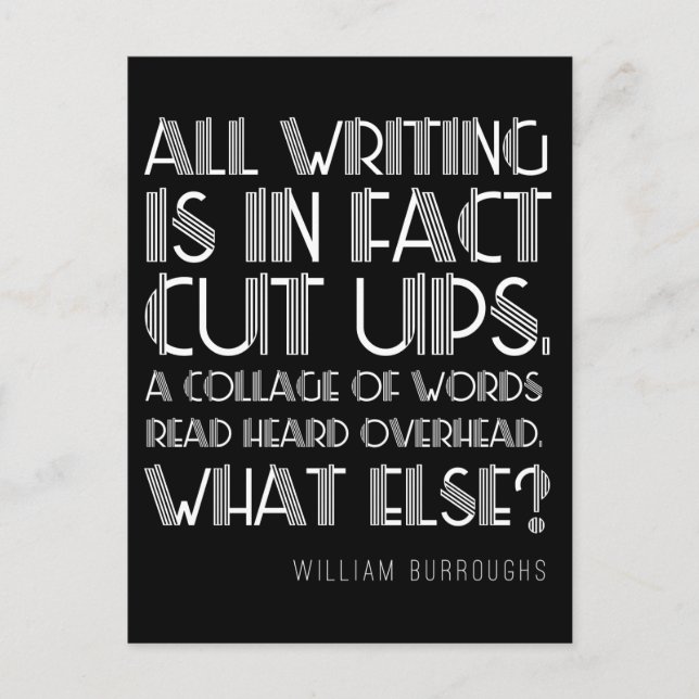 William Burroughs "cut Ups" Write Postcard Vykort (Framsida)