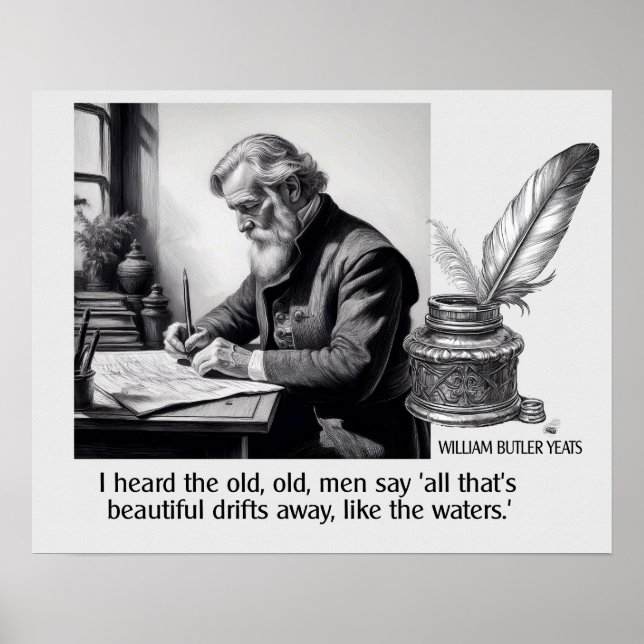 William Butler Yeats Beauty Quote Poster (Framsidan)