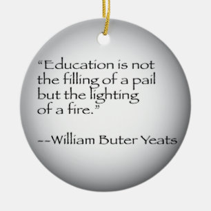 William Butler Yeats citationstecken Julgransprydnad Keramik