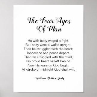 William Butler Yeats, de fyra åldern för man Dikt Poster