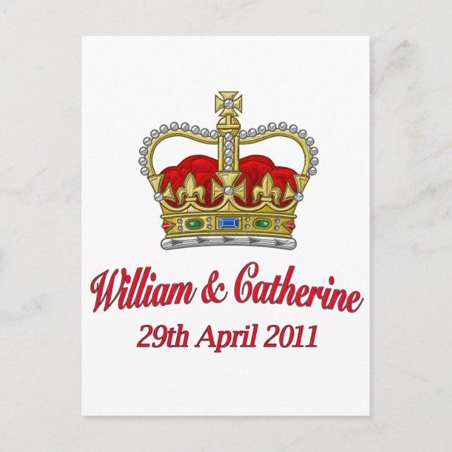 William & Catherine 29 april 2011 Vykort (Framsida)