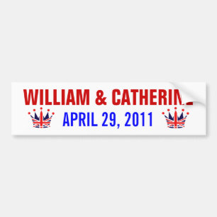 William & Catherine kungligt bröllop Bildekal