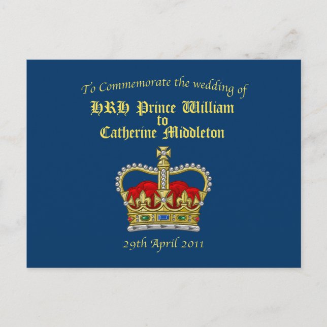 William & Catherine Royal Bröllop 29 april 2011 Vykort (Framsida)