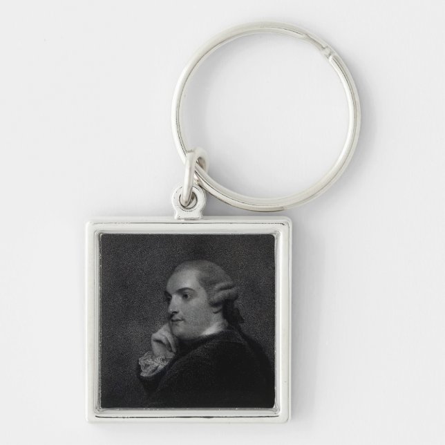 William Cavendish- Bentinck Fyrkantig Silverfärgad Nyckelring (Framsidan)