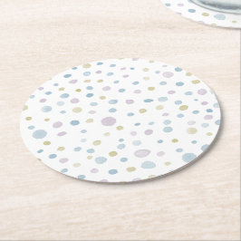 William Confetti Watercolor Dots Papper Underlägg Rund