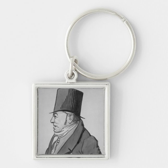 William Crockford Fyrkantig Silverfärgad Nyckelring (Framsidan)