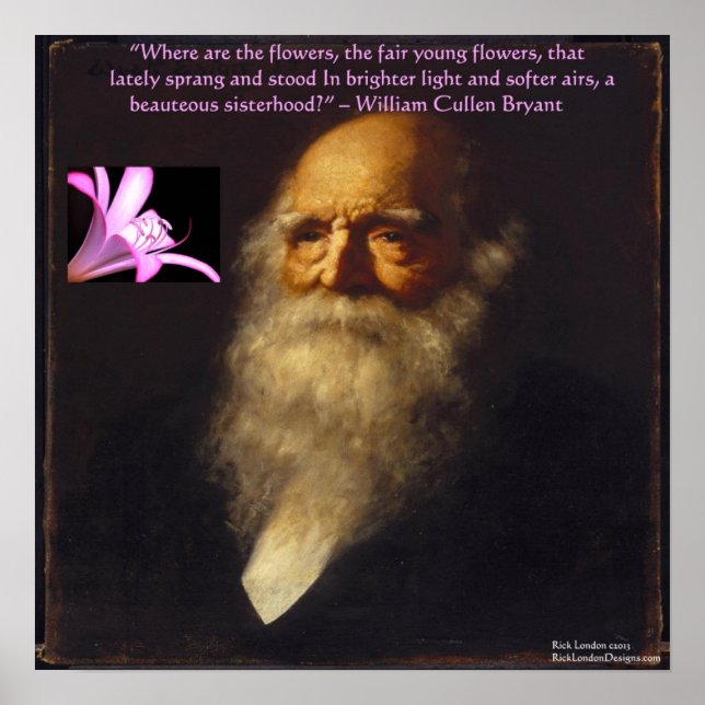 William Cullen Bryant Blomsterdikt Affisch (Framsidan)