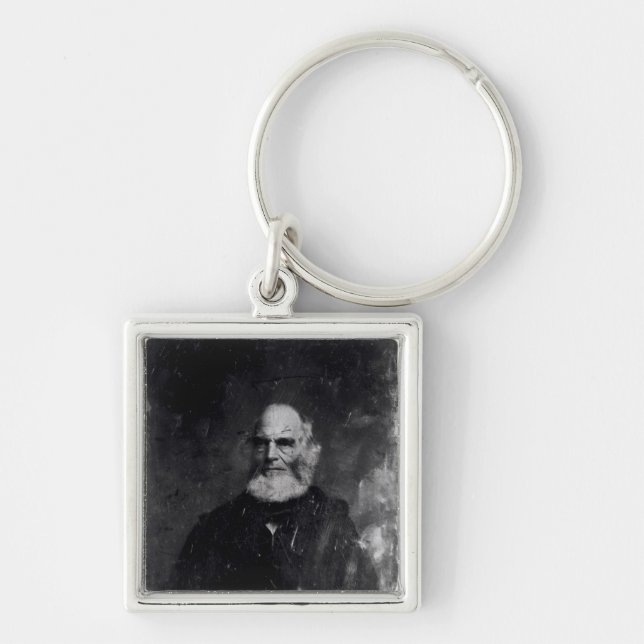 William Cullen Bryant c.1851-60 Fyrkantig Silverfärgad Nyckelring (Framsidan)