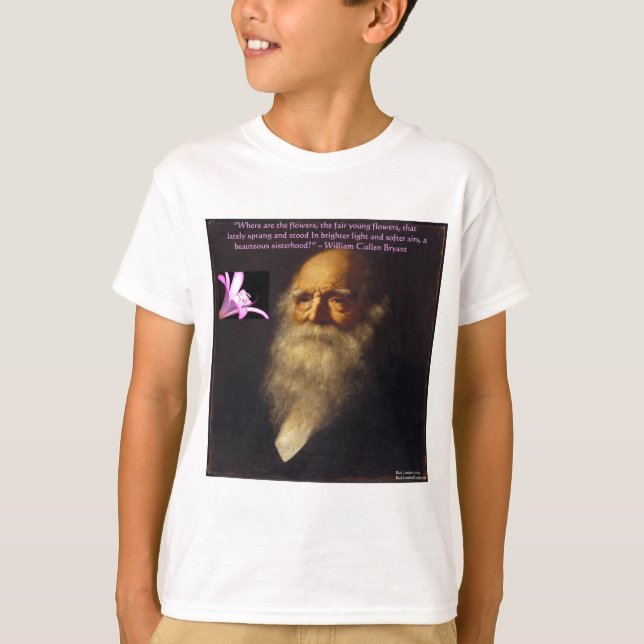 William Cullen Bryant Flower Dikt Tee Shirt (Framsida)