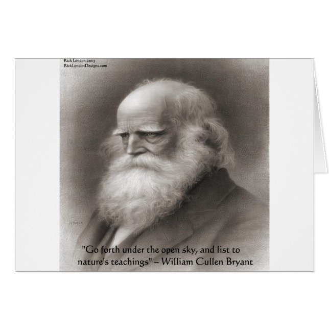 William Cullen Bryant & Naturcitat Hälsningskort (Framsidan Horizontal)
