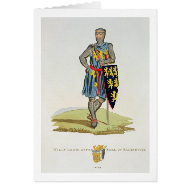 William de Longuespee, 3rd Earl av Salisbury (d.12 Hälsningskort (Framsidan)