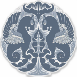 William De Morgan Blue Griffins Vinyldekal Klistermärken