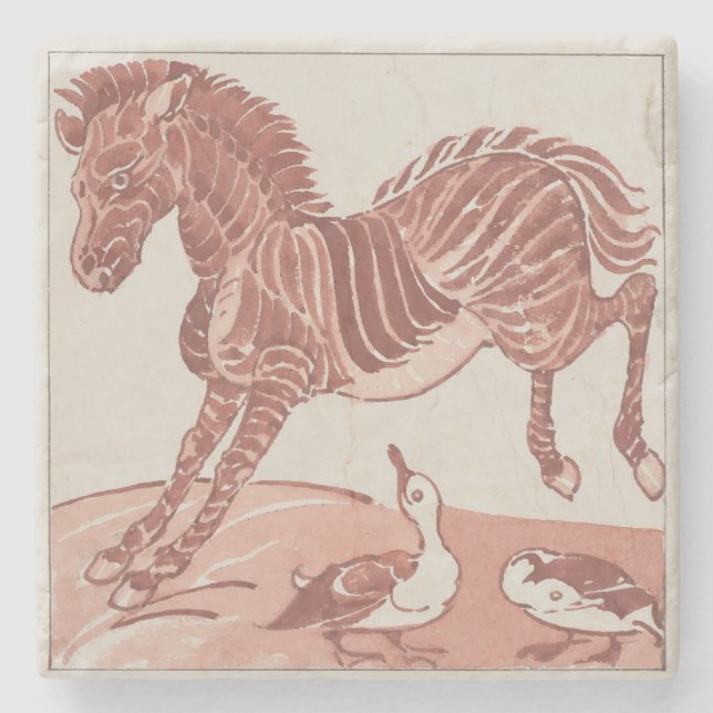 William De Morgan - Kicking Zebra Stenunderlägg (Framsidan)