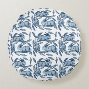 William De Morgan Rabbits Cushions Rund Kudde