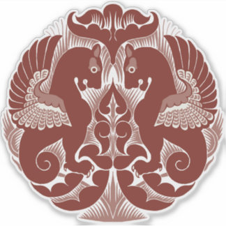 William De Morgan Red Griffins Vinyl Sticker Klistermärken