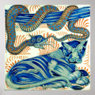 William De Morgan the Tiger och Ormen Poster