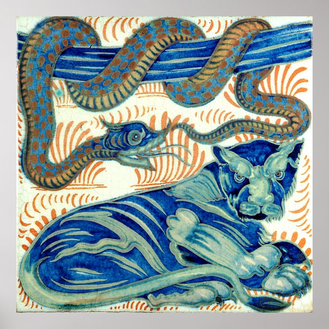William De Morgan the Tiger och Ormen Poster (Framsidan)