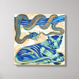 William De Morgan the Tiger och Snake Canvas