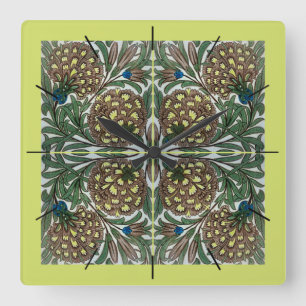 William De Morgan Victorian Clocks Fyrkantig Klocka