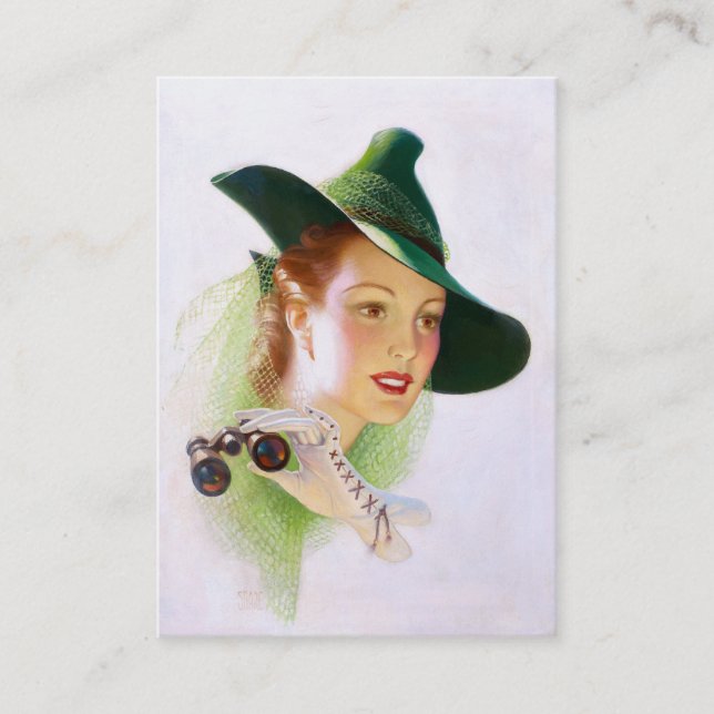 William Fulton Soare: Kvinna med binokulärt Visitkort (Framsida)