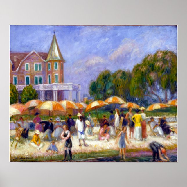 William Glackens Beach Umbrellas at Blue Point Poster (Framsidan)