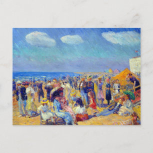 William Glackens Crowd vid Seashore Vykort