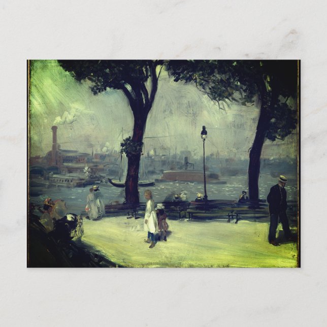 William Glackens - East River Park (cirka 1902) Vykort (Framsida)