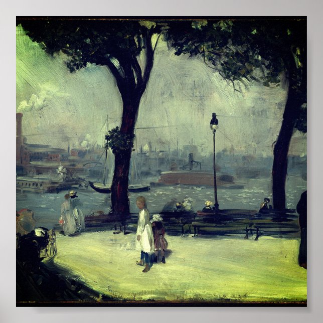 William Glackens - Öster River Park (c. 1902) Poster (Framsidan)