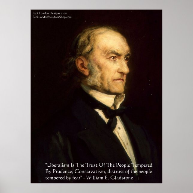 William Gladstone "Liberals & Konservativ" Poster (Framsidan)