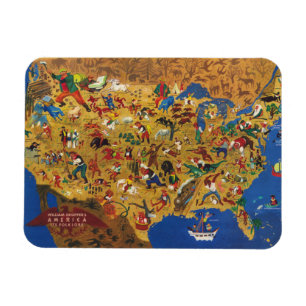 William Gropper's America - Tecknad Folklore Magnet