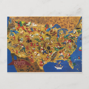 William Gropper's America - Tecknad Folklore Vykort