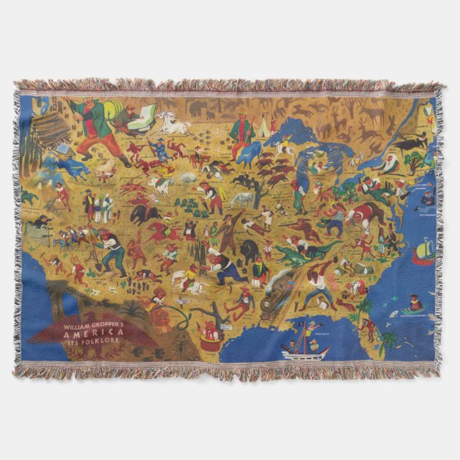 William Groppers Amerika - tecknadFolklore Filt (Framsidan)