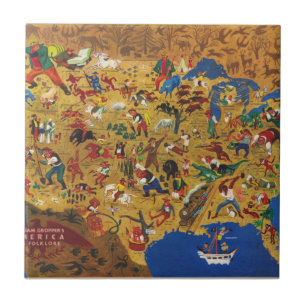 William Groppers Amerika - tecknadFolklore Kakelplatta