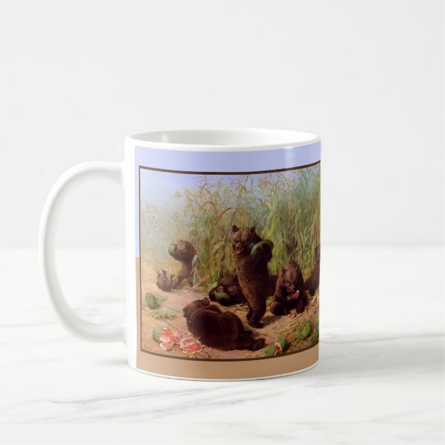 William H. Beard - Bears in Watermelon Patch Kaffemugg (Vänster)