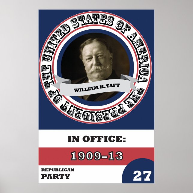 William H. Taft Presidential History Retro Poster (Framsidan)