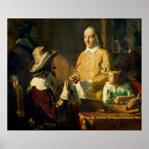 William Harvey demonstrerar för Charles I Poster