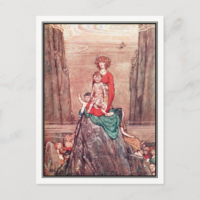 William Heath Robinson - Vatten Spädbarn Vykort (Framsida)