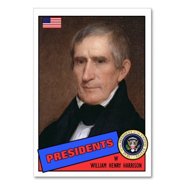 William Henry Harrison Basebollkort Bordsnummer (Framsidan)