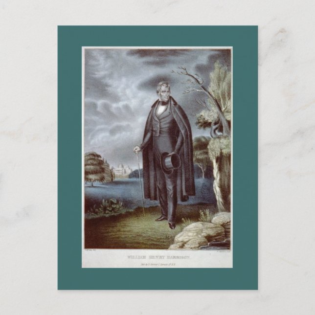 William Henry Harrison porträtt vykort (Framsida)