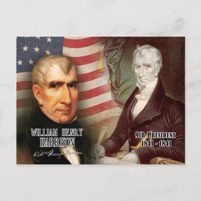 William Henry Harrison - USA:s nionde president Vykort (Framsida)