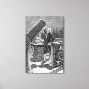 William Herschel upptäcker planet Uranus Canvastryck