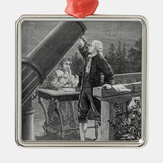 William Herschel upptäcker planet Uranus Julgransprydnad Metall (Framsidan)