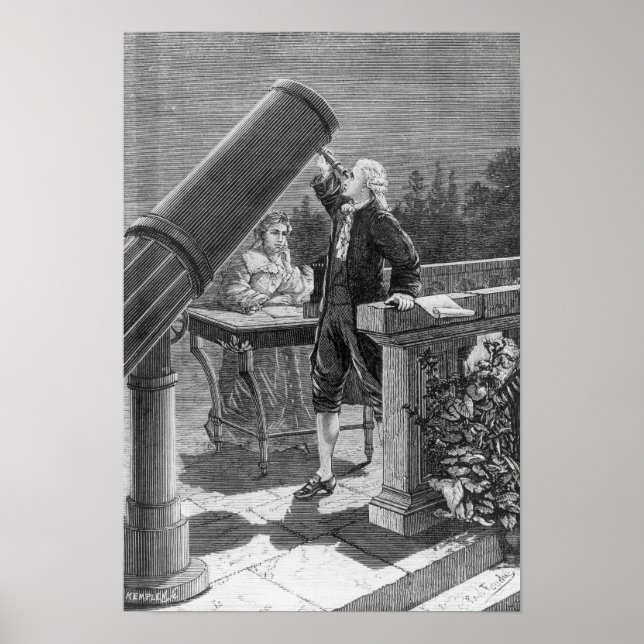 William Herschel upptäcker Planet Uranus Poster (Framsidan)