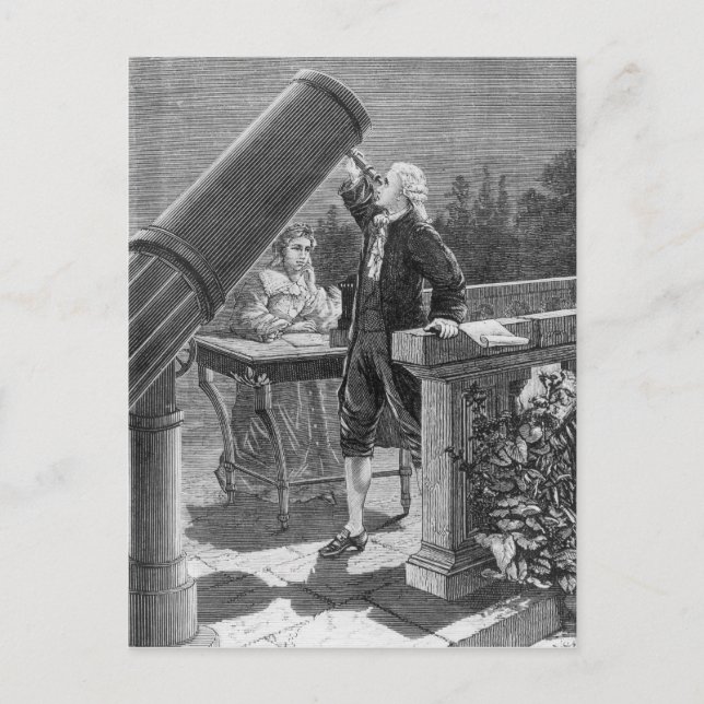 William Herschel upptäcker Planet Uranus Vykort (Framsida)